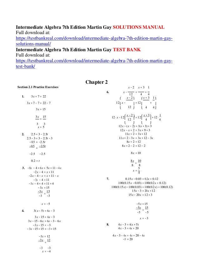 Intermediate Algebra
